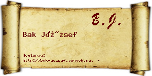 Bak József névjegykártya