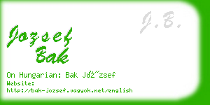 jozsef bak business card